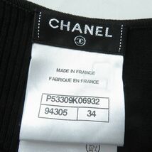 極美品★正規品 CHANEL シャネル P53309 デカココマークデザイン クルーネック レーヨン ノースリニット 黒 34 レディース フランス製_画像6