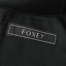 極美品★正規品 FOXEY フォクシー 37794 裏地シルク混 膝丈 ノースリーブ ワンピース／ドレス ブラック 38 レディース 日本製 エレガント◎_画像7