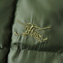 良品☆正規品 BURBERRY GOLF バーバリーゴルフ BGP70-715-76 ロゴ刺繍入り ZIP フード付き ダウンベスト カーキ M レディース_画像7