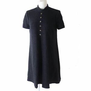  ultimate beautiful * regular goods 22SS Gucci 643341 lady's Rav pare-do collection GG button lame tweed One-piece black 38 hanger *ga- men to attaching 