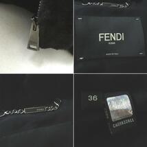 極美品◎正規品 2018年 伊製 FENDI フェンディ レディース チンチラ×シェアードミンク 袖リボン付き ジップジャケット 濃茶 36_画像8