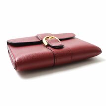 美品◎ベルギー製 DELVAUX デルボー Brilliant ブリヨン コンパクト ウォレット／財布 Rodeo ロデオカーフ バーガンディー 箱・保管袋付_画像5