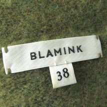 極美品◎正規品 日本製 BLAMINK ブラミンク 7915-231-0031 レディース 刺繍 ポケット付 ウールナイロンエンブロ カーディガン カーキ 38_画像8