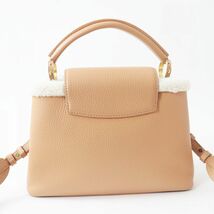 美品◎仏製 LOUIS VUITTON ルイヴィトン M59267 カプシーヌBB トリヨンレザー／シアリング 2WAY ハンドバッグ／ショルダーバッグ BEG 袋付_画像5