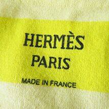 美品◎正規品 仏製 HERMES エルメス 21SS 帝王学 L'INSTRVCTION DV ROY ボートネック 半袖 Tシャツ イエロー ボーダー柄 34 レディース_画像6