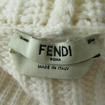 極美品◎正規品 伊製 FENDI フェンディ 18年 FZY720 レディース 襟ミンクファー使い カシミヤ100％ 長袖 ニットプルオーバー ホワイト 40_画像5