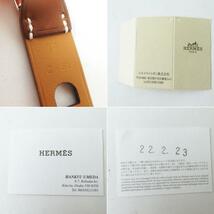 極美品◎正規品 HERMES エルメス アマ―ル フォーヴ レザー ブレスレット／バングル レディース Z刻印 ブラウン シルバー金具 T4 箱付き_画像10