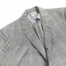 極美品□THOM BROWNE/トムブラウン グレンチェック柄 シェルボタン ウール100％ シングルスーツ 上下セットアップ グレー 0 日本製 正規品_画像2