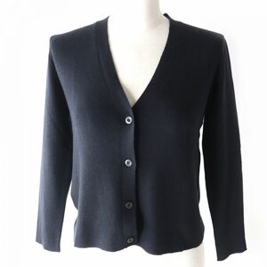  ultimate beautiful goods ^ regular goods PRADA Prada lady's cashmere 70%× silk 30% V neck knitted cardigan black 42 simple design standard popular!