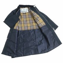 美品□Barbour/バブアー 1902192 襟元コーデュロイ NEW BURGHLEY JACKET WZIP ニューバーレージャケット/ロングコート ネイビー 42 正規品_画像3