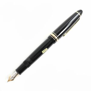 極美品△MONTBLANC モンブラン マイスターシュテュック ル・グラン ホワイトスター ペン先14K 万年筆 Fニブ ブラック×ゴールド ドイツ製