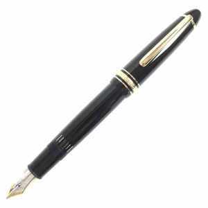 極美品▼MONTBLANC モンブラン マイスターシュテュック No.146 ホワイトスター ペン先18K 万年筆 黒×ゴールド Mニブ ドイツ製 ケース付