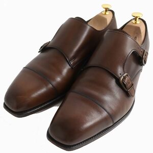  beautiful goods ^ Edward Green WESTMINSTER E888 last strut chip double monk strap leather shoes men's Brown 9 box * sack attaching 