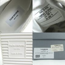 未使用△THOM BROWNE トムブラウン MFD223A キャンバス ミッドトップ ヘリテージ スニーカー ハイカット グレー 8 メンズ スペイン製 箱付_画像9