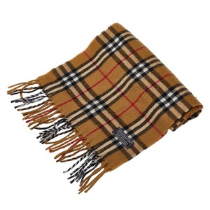 バーバリー ノバチェック マフラー ブラウン マルチカラー ウール レディース BURBERRY 【中古】