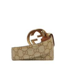 グッチ インターロッキングG グッチシマ ベルト 114876 シャンパンゴールド レザー メンズ GUCCI 【中古】_画像3