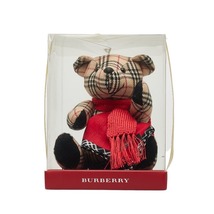 バーバリー ノバチェック テディベア ハンカチ 2点セット ベージュ レッド キャンバス レディース BURBERRY 【中古】_画像1