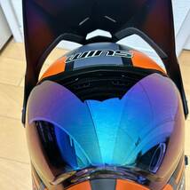 WINS X-ROAD FREE RIDE サイズL オレンジ×マッドブラック　オフロードヘルメット　レインボーミラーシールド　ミラーインナーバイザー付き_画像8