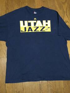 【NBA】ユタ・ジャズ　半袖Tシャツ 2XL 紺色　マジェスティック　UTAH JAZZ