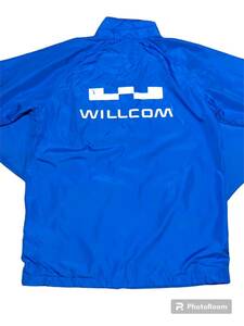 【企業物】WILLCOM ナイロンジャケット　Mサイズ 青色