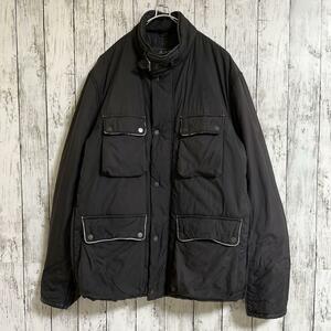 Belstaff　ベルスタッフ シルバーレーベル ナイロン ライダースジャケット ナイロンジャケット　L 黒 ブラック　シングル　HTK2306