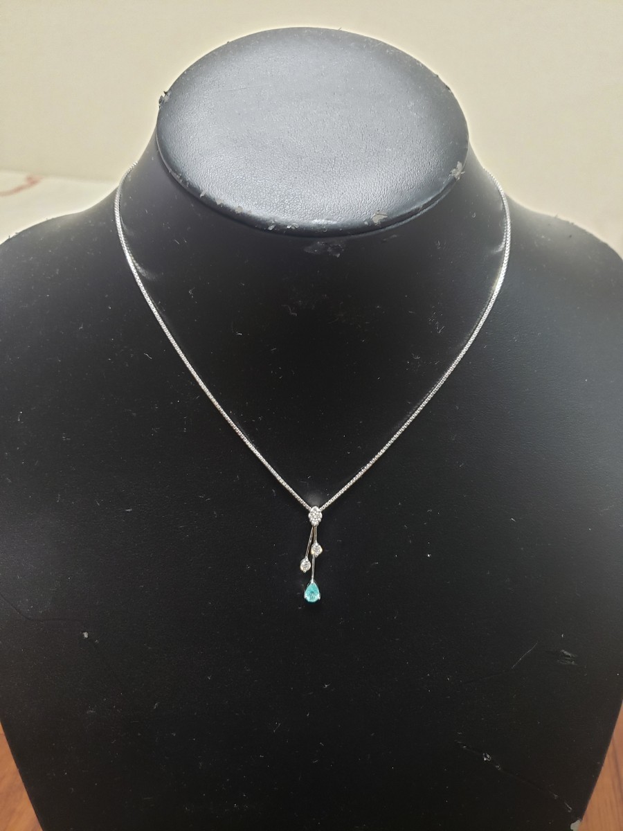 【希少】本物 pt900 天然パライバトルマリン 天然ブルートルマリン 天然ダイ