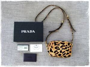 Prada ★ Prada Leopard Pochet Sagce Sack Diagonally Wanging Harako подлинный продукт