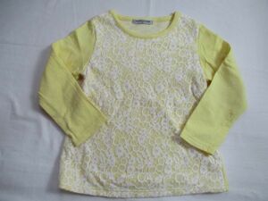 BF284[JALON HOUSE*ja long house ] front surface race long sleeve sweatshirt woman . yellow 120