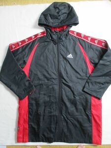 BF346[adidas* Adidas ] Logo embroidery lining fleece with cotton .. bench coat man . black 160