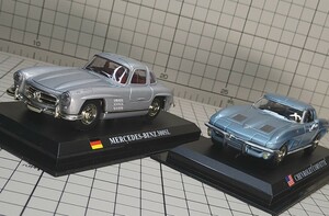 デル・プラド 　1/43 シボレーコルベット　メルセデス・ベンツ300SL　現状品