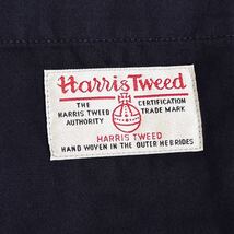 ★稀少柄！パッチワーク★HARRIS TWEED メンズL 【美品】ニットベスト スーツ ウェストコート ウィンドウペン 紺色ネイビー グレー 秋冬用_画像3