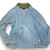 Joseph HOMME ジョセフオム ニット テーラードジャケット 秋冬 ブルー系 L~XL相当 大きいサイズ 50_画像2
