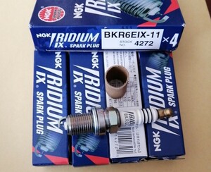 NGK イリジウムプラグ BKR6EIX-11 4272 4本 未使用品