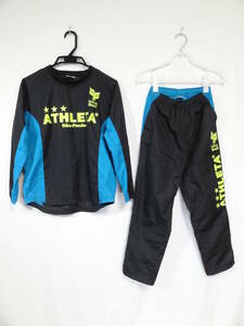 アスレタ ATHLETA ピステ ウェア ジャケット パンツ セットアップ 上下 150cm 送料185～ サッカー 黒 ブラック 難あり