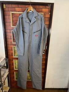 つなぎ　ツナギ　ディッキーズ オールインワン　サイズLくらい　グレー系　アメリカ古着　作業服 Dickies エンジニア　メカニック