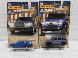 2台 メルセデスベンツ ワゴン W123 ゲレンデG550 Mercedes-Benz AMG ネオクラシック 4x4 マッチボックス1/64 トミカサイズミニカー yes東京