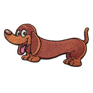 ワッペン アイロンワッペン 犬 DOG ダックスフンド イヌ かわいい 簡単貼り付け アップリケ 刺繍 裁縫