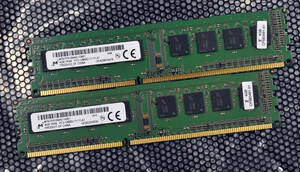 8GB (4GB 2枚セット) PC3-12800 PC3-12800U DDR3-1600 240pin non-ECC Unbuffered DIMM 1Rx8 Micron (管:SA5092 x9s