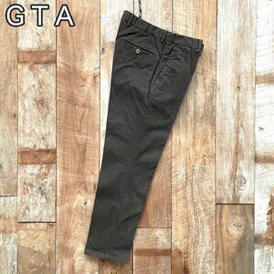 【美品】GTA SLIM ジーティーアー 秋冬 コットン テーパード スラックス パンツ 46 ブラウン BEAMSF取扱