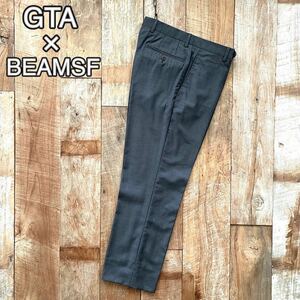 GTA×BEAMSF ジーティーアー テーパード ウール スラックス パンツ 46 グレー