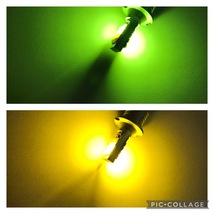 2色 切り替え H3 H3aフォグランプ 交換球 LED ライムグリーン /イエロー 3000k H3C H3D にも_画像2