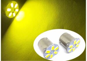 24V用 LED S25 シングル球 黄色 イエロー 3000k 2個セット 電圧24V車用 180°平行ピン(BA15S)