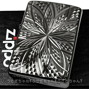 zippo☆アーマー☆両面☆ダイヤカット☆BLOOM☆BK☆ジッポ ライター