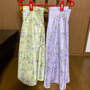 ウエスト61 2枚 日本製 スカート 花柄 可愛い 小花