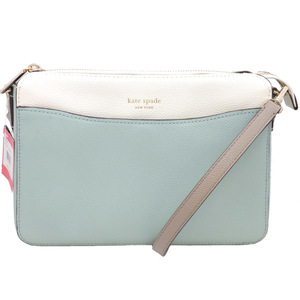 [ Tempaku ] Kate Spade Margaux Large Zip shoulder bag clutch bag green group silver metal fittings PXRUA827