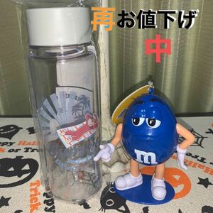 カルディM＆Mキャラクターブルー＆おさるのジョージクリアボトルセット