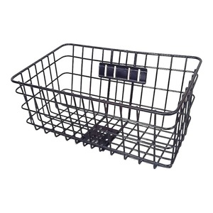  west rice field made of metal work place bicycle front basket * newspaper basket bottom till wide wire basket black W-475.BL