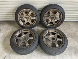 4本セット RAYS TE37 ブロンズ 14インチ 6J +38 PCD100 4H ホイール タイヤ付 155/55R14 ヴィヴィオ アルト ワークス エッセ コペン