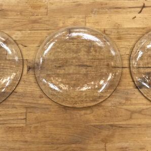 プレート 皿 透明 ガラス キッチン用品 厨房用品 3個セット セット品 飲食店 食器 小皿 Fの画像2