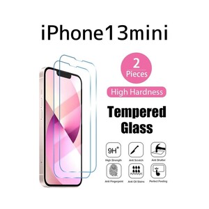 2枚入り iPhone13mini ミニ 9Hガラスフィルム ガラスフィルム 液晶保護フィルム 強化ガラスフィルム